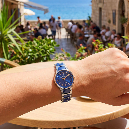 Dameur Festina CERAMIC F20752/5 – urskive marineblå stål og keramik armbånd – serie 2