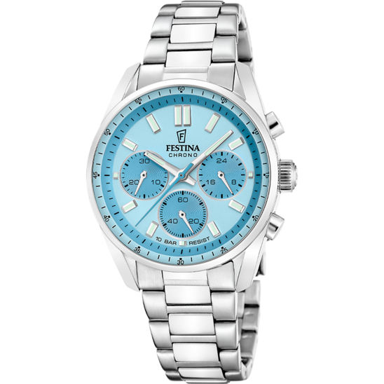 Gemengd horloge Festina VRIENDJE F20753/2 – stalen band met blauwe wijzerplaat – vooraanzicht