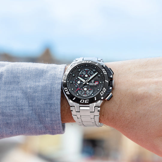 Pánské hodinky Festina CHRONO BIKE F20754/6 – černý ciferník ocelový náramek – řada