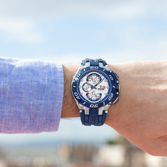Pánské hodinky Festina CHRONO BIKE F20755/1 – bílý ciferník pryžový pásek – řada