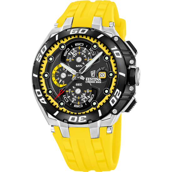 Montre homme Festina CHRONO BIKE F20755/5 – cadran noir bracelet caoutchouc – vue de face