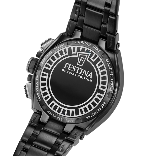 Montre homme Festina SPECIAL EDITIONS F20756/1 – cadran noir bracelet acier noir – vue de profil