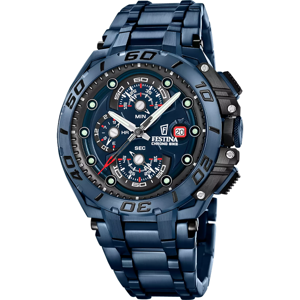 Montre homme Festina SPECIAL EDITIONS F20757/1 – cadran bleu bracelet acier – vue de face
