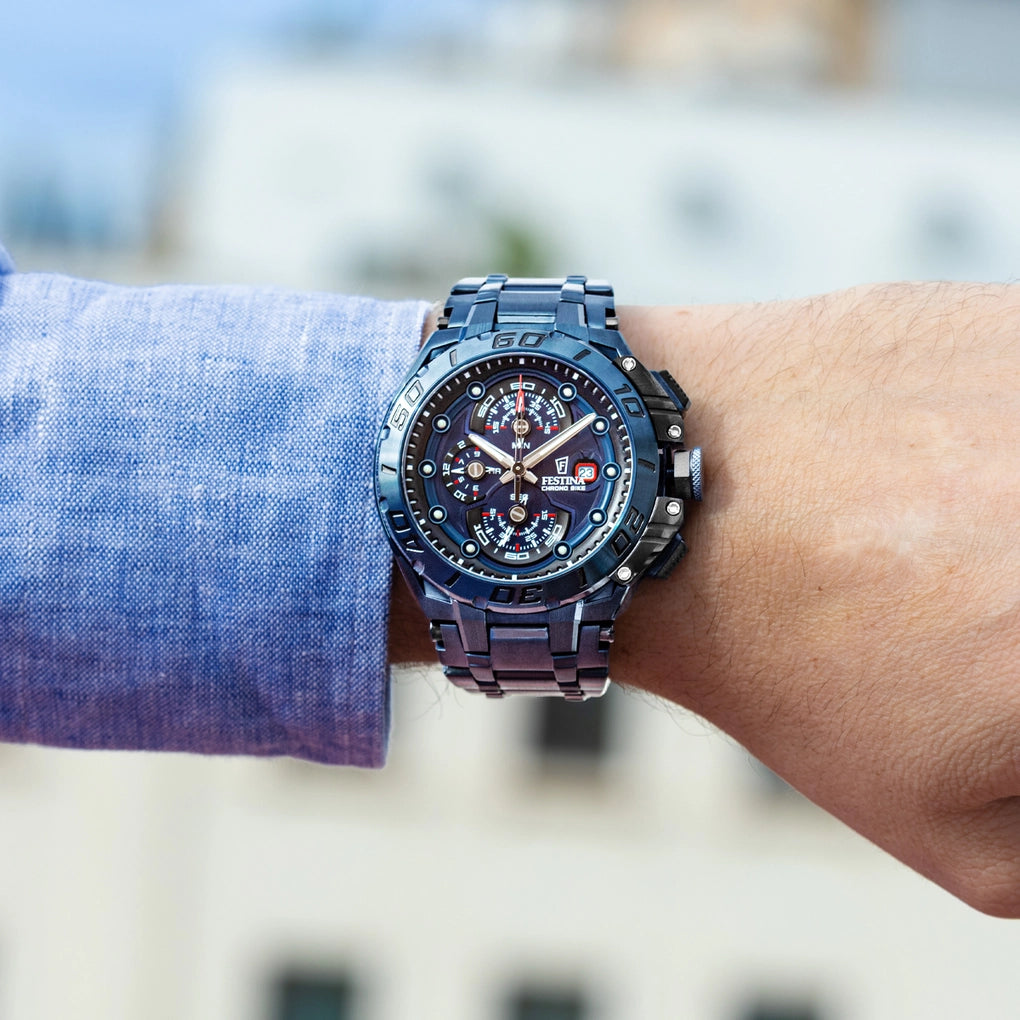 Montre homme Festina SPECIAL EDITIONS F20757/1 – cadran bleu bracelet acier – vue 3