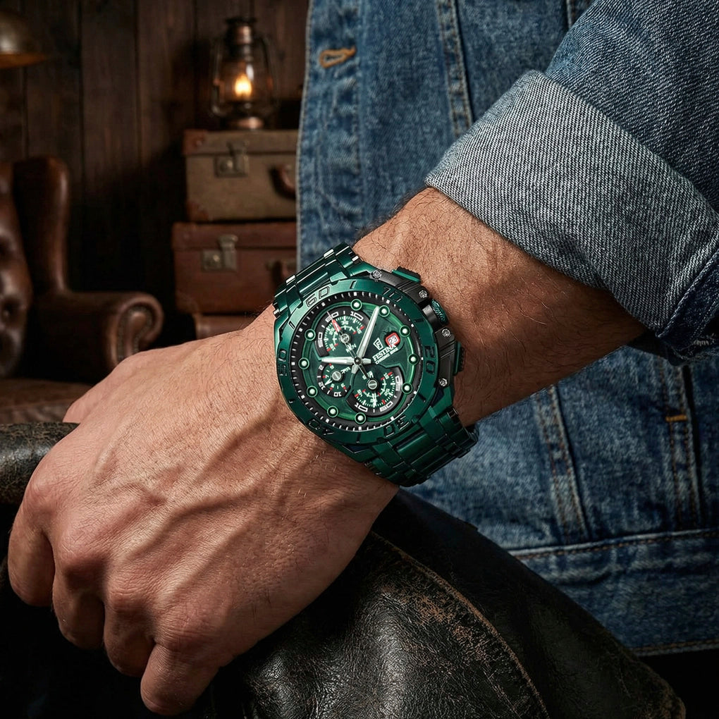 Montre homme Festina SPECIAL EDITIONS F20758/1 – cadran vert bracelet acier – vue 3