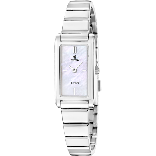 Montre femme Festina MADEMOISELLE F20767/1 – cadran blanc bracelet acier – vue de face