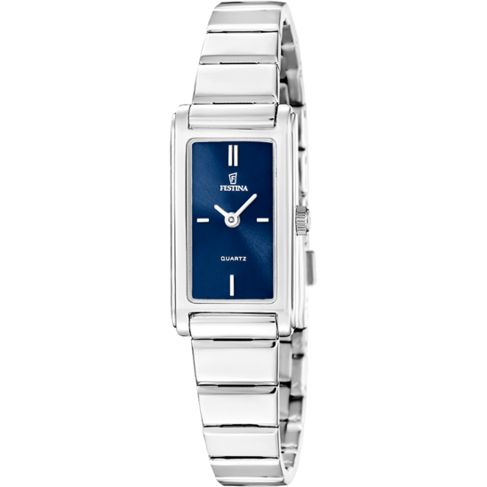 Montre femme Festina MADEMOISELLE F20767/5 – cadran bleu bracelet acier – vue de face