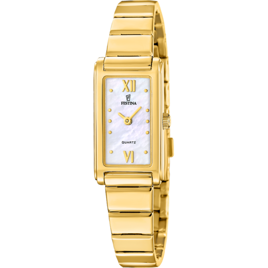 Montre femme Festina MADEMOISELLE F20768/1 – cadran blanc bracelet acier – vue de face
