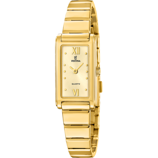 Montre femme Festina MADEMOISELLE F20768/2 – cadran doré bracelet acier – vue de face