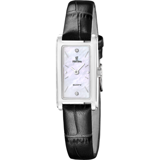 Montre femme Festina MADEMOISELLE F20769/1 – cadran blanc bracelet cuir – vue de face