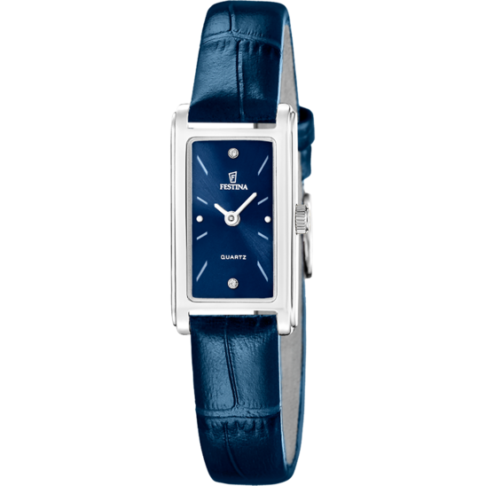 Montre femme Festina MADEMOISELLE F20769/4 – cadran bleu bracelet cuir – vue de face