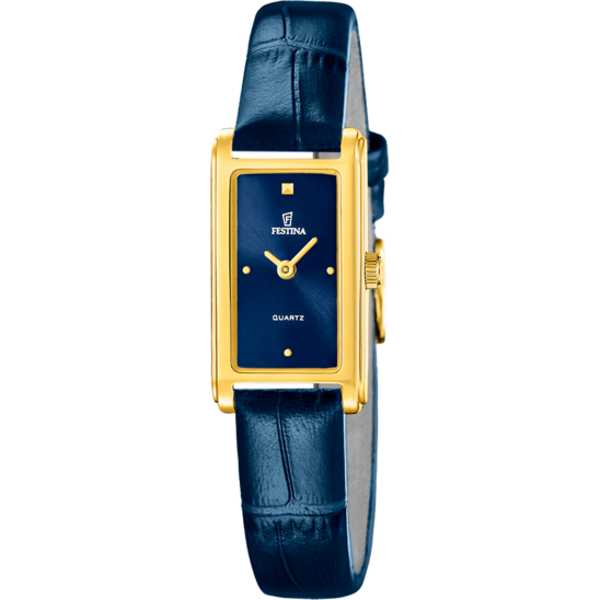 Montre femme Festina MADEMOISELLE F20770/4 – cadran bleu marine bracelet cuir – vue de face