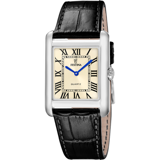 Montre homme Festina ON THE SQUARE F20771/2 – bracelet cuir – vue de face