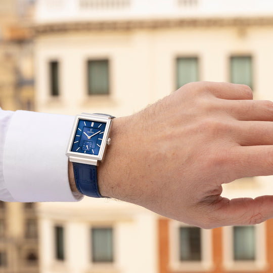 Heren horloge Festina ON THE SQUARE F20775/3 – leren band met blauwe wijzerplaat – assortiment