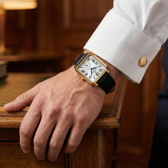 Herrklocka Festina ON THE SQUARE F20780/1 – silver urtavla läderrem – sliten