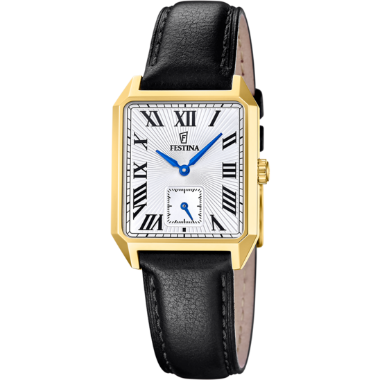 Herrklocka Festina ON THE SQUARE F20780/1 – silver urtavla läderrem – framifrån