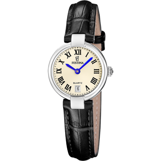 Damklocka Festina MADEMOISELLE F20782/2 – vit urtavla läderrem – framifrån