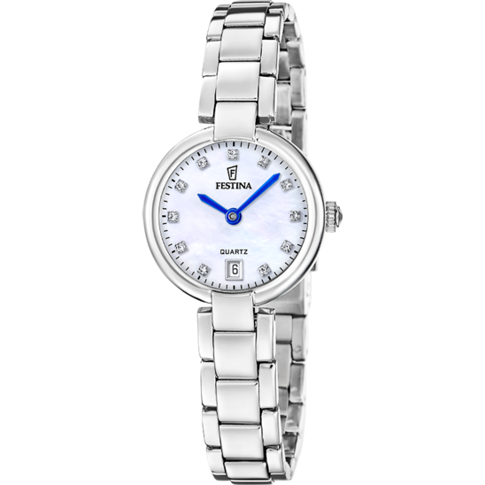 Damklocka Festina MADEMOISELLE F20784/1 – vit urtavla stålarmband – framifrån