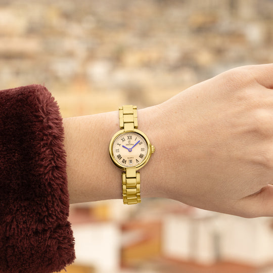 Montre femme Festina MADEMOISELLE F20786/2 – cadran doré bracelet acier doré – portée