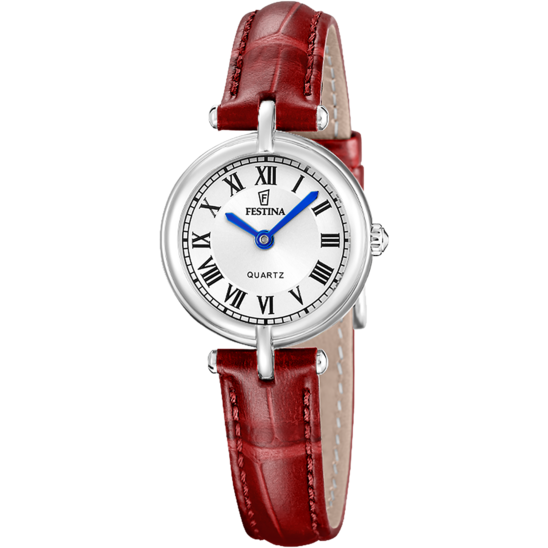 Montre femme Festina MADEMOISELLE F20787/1 – cadran argenté bracelet cuir – vue de face