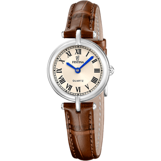 Montre femme Festina MADEMOISELLE F20787/2 – cadran doré bracelet cuir – vue de face