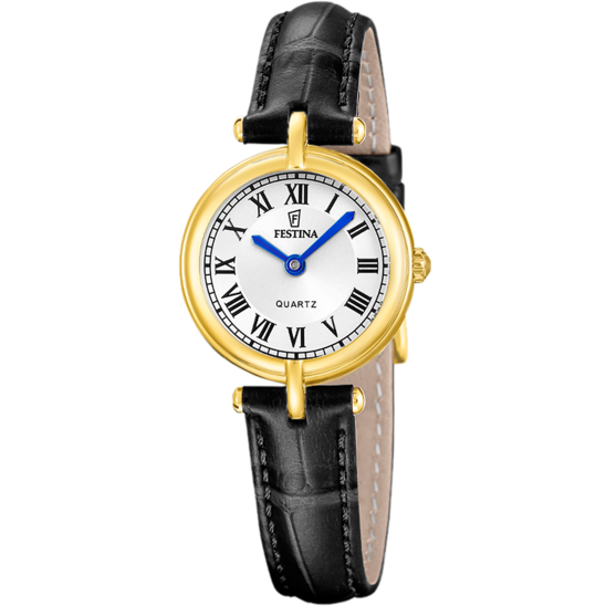 Montre femme Festina MADEMOISELLE F20788/1 – cadran argenté bracelet cuir – vue de face