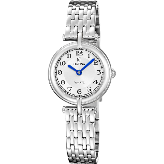 Montre femme Festina MADEMOISELLE F20789/2 – cadran argenté bracelet acier – vue de face