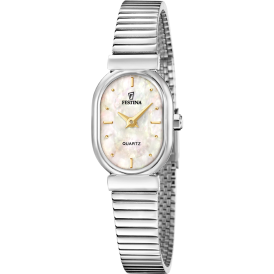 Montre femme Festina F20798/2 – cadran blanc bracelet acier – vue de face
