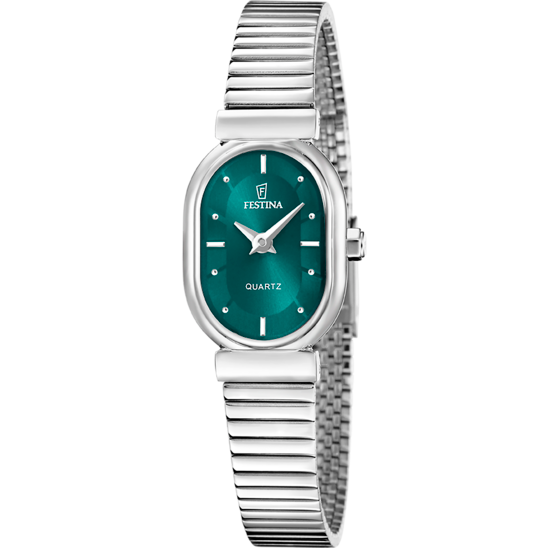 Montre femme Festina F20798/3 – cadran vert bracelet acier – vue de face