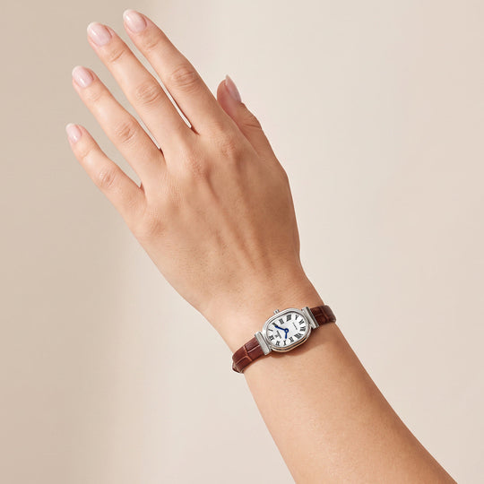 Damklocka Festina F20800/1 – läderrem i silver med urtavla – serie