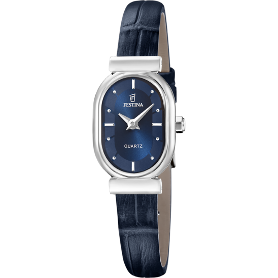 Damenuhr Festina F20800/4 – Zifferblatt blaues Lederarmband – Vorderansicht
