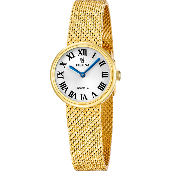 Montre femme Festina F20802/1 – cadran argenté bracelet acier doré – vue de face