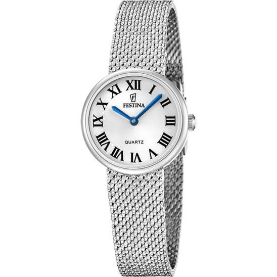Damenuhr Festina F20803/1 – Zifferblatt Silbernes Stahlarmband – Vorderansicht