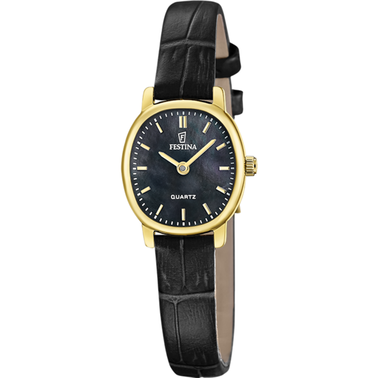 Dámské hodinky Festina F20807/4 – černý ciferník měkký pásek – pohled zepředu