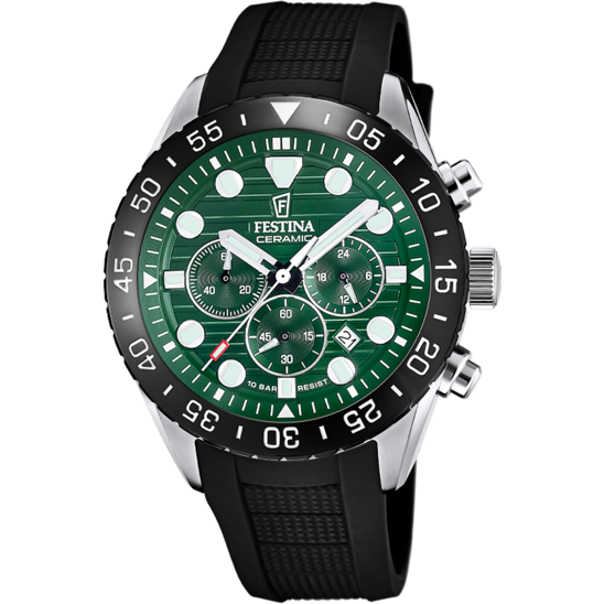 Relógio masculino Festina F20808/1 – pulseira em aço com mostrador verde – vista frontal