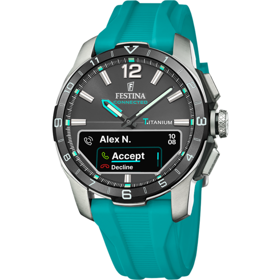Montre connectée homme Festina CONNECTED F23000/J – cadran gris bracelet acier – vue de face 2