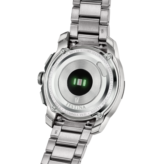 Montre connectée homme Festina CONNECTED F23000/P – cadran noir bracelet acier – vue de profil 3