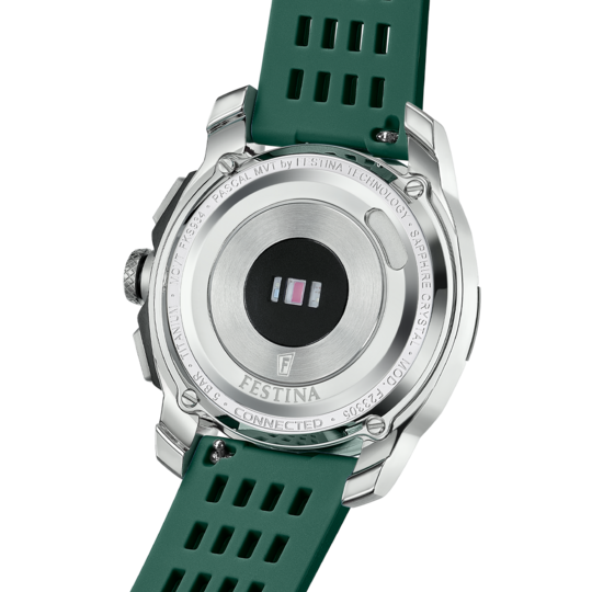 Montre connectée homme Festina CONNECTED F23305/1 – cadran noir bracelet souple – vue de profil 4