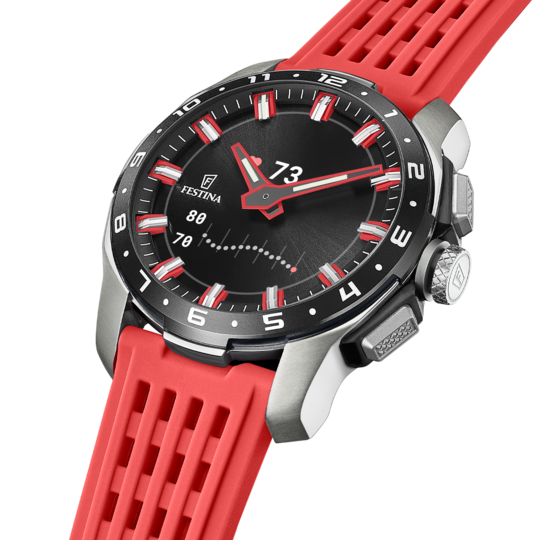 Montre connectée homme Festina CONNECTED F23305/4 – cadran noir bracelet souple – vue de profil 2