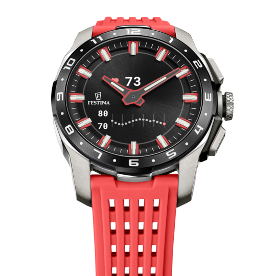 Montre connectée homme Festina CONNECTED F23305/4 – cadran noir bracelet souple – vue de profil
