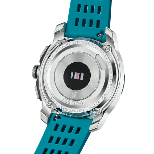 Montre connectée homme Festina CONNECTED F23305/5 – cadran noir bracelet souple – vue de profil 4