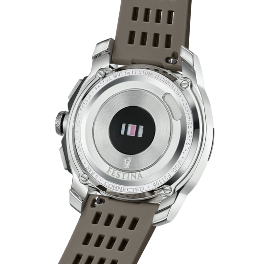 Montre connectée homme Festina CONNECTED F23305/6 – cadran noir bracelet souple – vue de profil 4