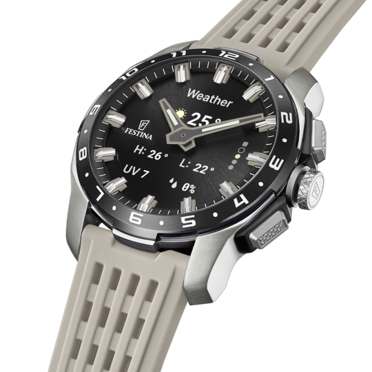 Montre connectée homme Festina CONNECTED F23305/7 – cadran noir bracelet souple – vue de profil 2