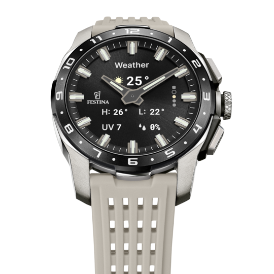 Montre connectée homme Festina CONNECTED F23305/7 – cadran noir bracelet souple – vue de profil
