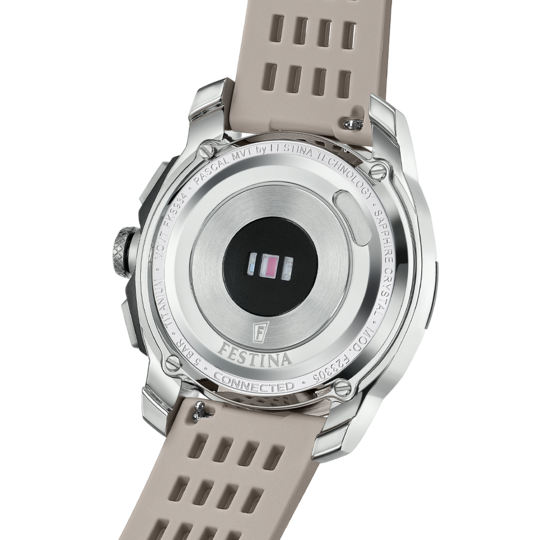 Montre connectée homme Festina CONNECTED F23305/7 – cadran noir bracelet souple – vue de profil 4