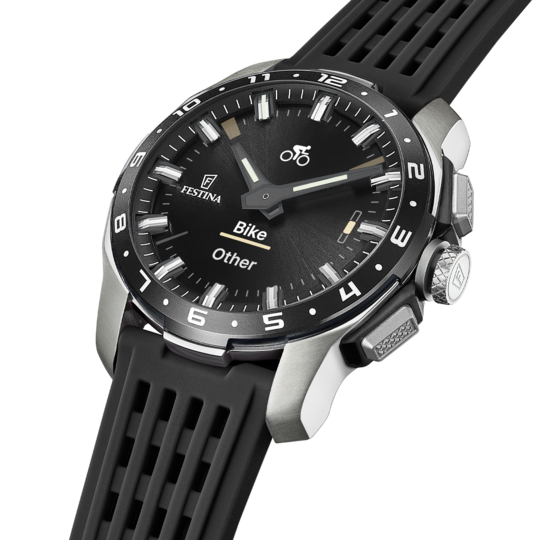 Montre connectée homme Festina CONNECTED F23305/8 – cadran noir bracelet souple – vue de profil