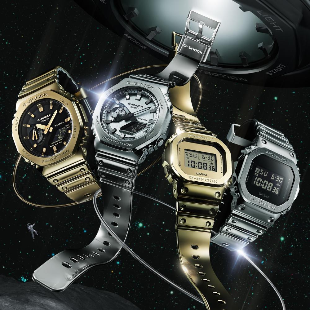 Collection G-Shock - GM-2100YMG-9AER - Montre Casio – boîtier octogonal à lunette métallique dorée, bracelet en silicone doré – vue 7