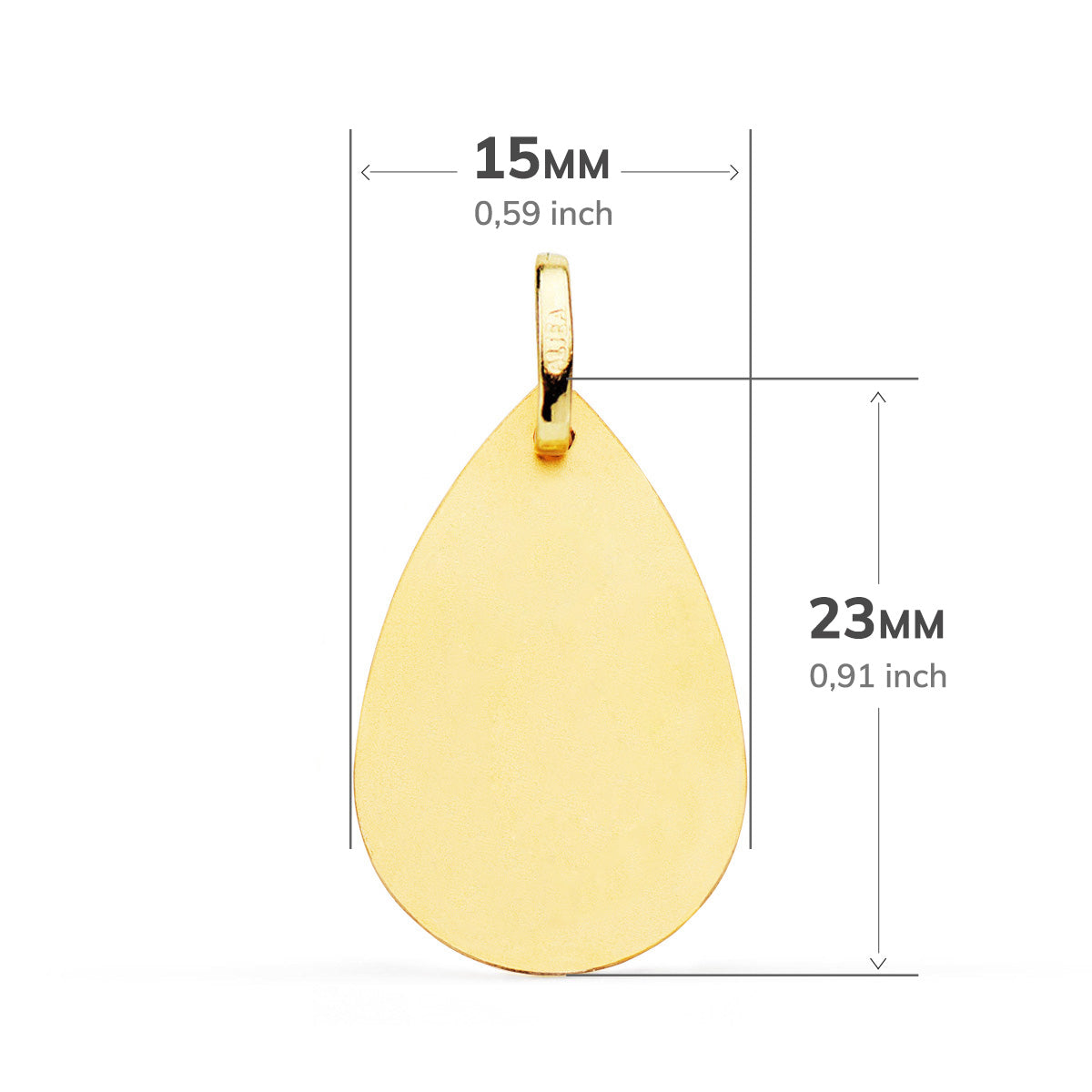 18K Médaille Vierge Fille 23X15 mm
