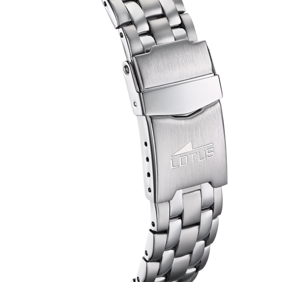 Montre homme Lotus Classic Steel 15150/A – cadran blanc bracelet acier – vue de dos