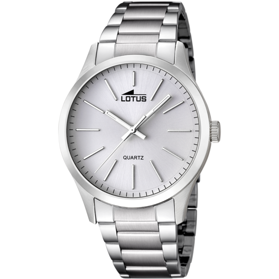 Montre homme Lotus Minimalist For Him 15959/1 – cadran blanc bracelet acier – vue de face
